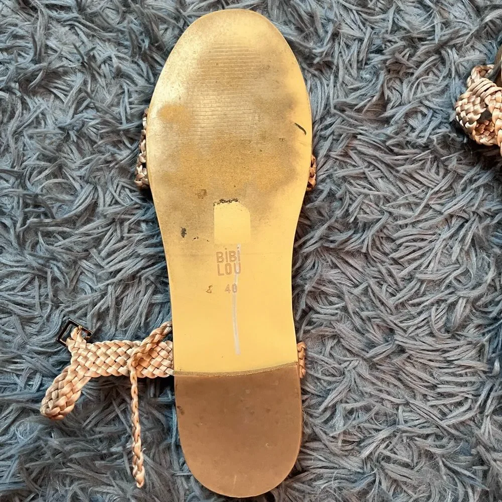 Anthropologie BiBi Lou Coventry Silk Espadrille Boho Sandals Size EU 40 US 9.5